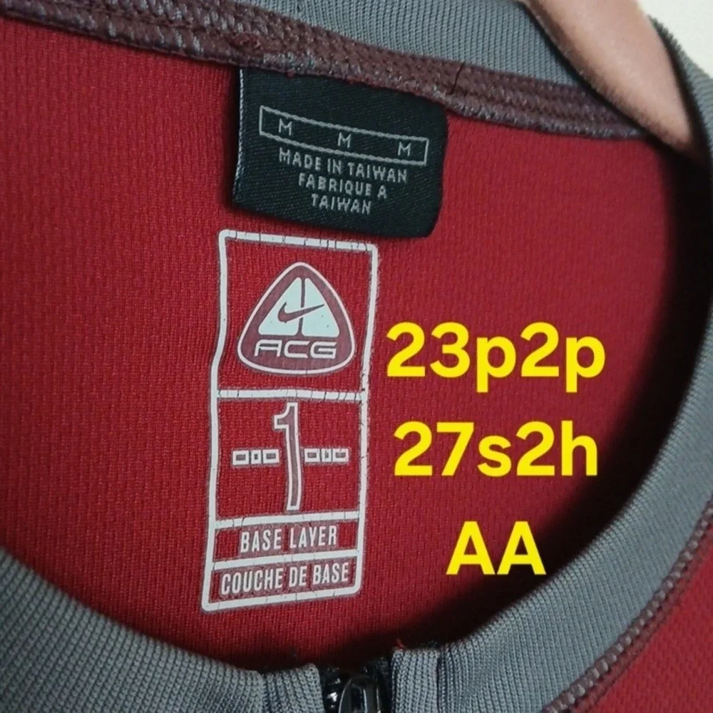 Vintage 90s Nike ACG Base Layer‎ Quarter Zip Performance Hiking Men's Medium Red